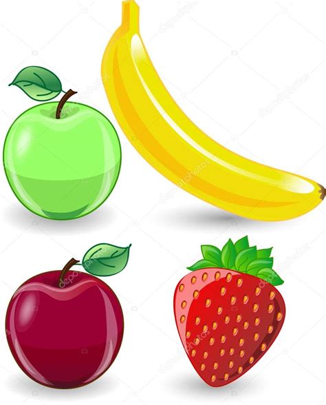 Cartoon Orange Banana Apples Strawberry Stock Vector By ©virinaflora