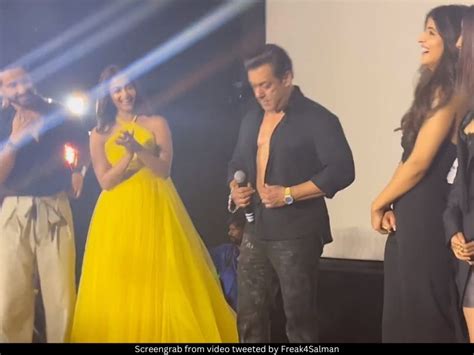 Kisi Ka Bhai Kisi Ki Jaan Trailer Launch Pooja Hegdes Epic Reaction As Salman Khan Unbuttons