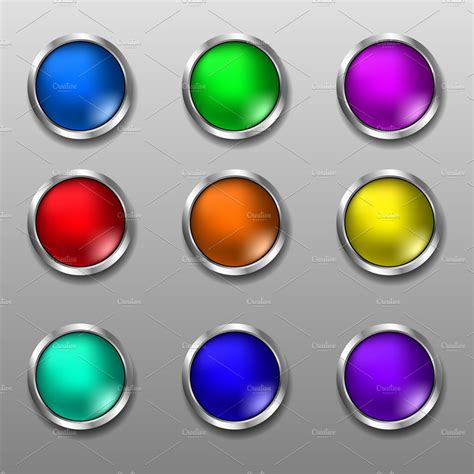 Set Of Web Buttons Illustrator Graphics ~ Creative Market