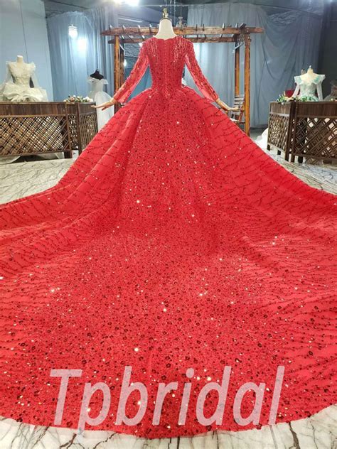 Red Wedding Dresses Plus Size Sweetheart Ball Gown Beaded Prom