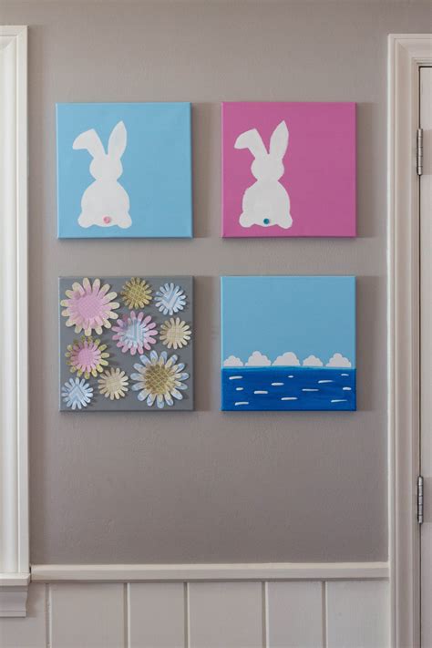 Diy Easter Bunny Canvas Wall Art Rose Clearfield
