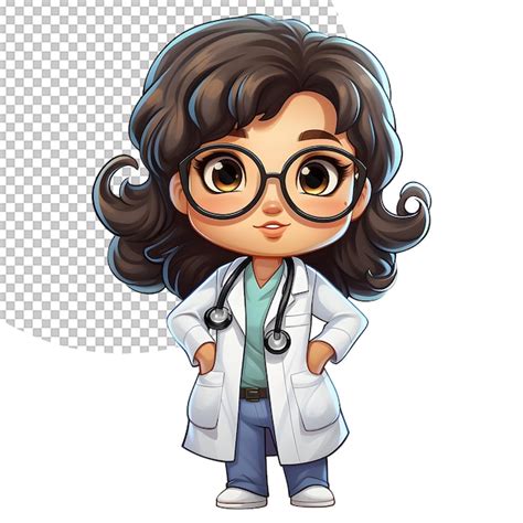 Premium Psd Cute Girl Doctor Toddler Illustration On Transparent