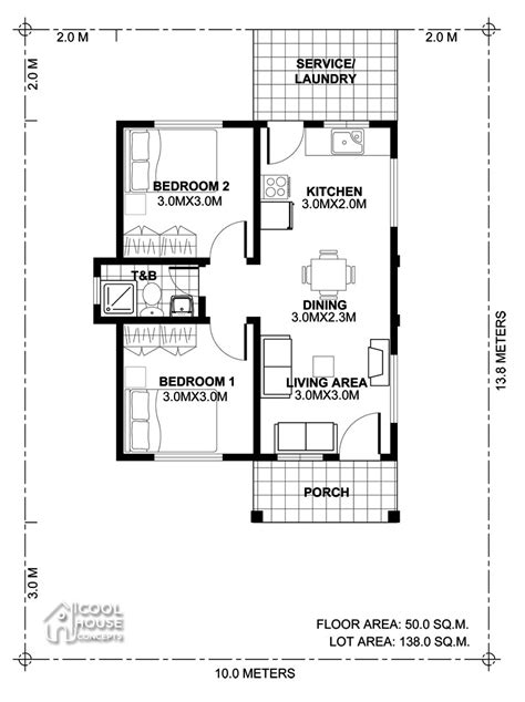 Tiny House Plan With 2 Bedrooms Cool House Concepts