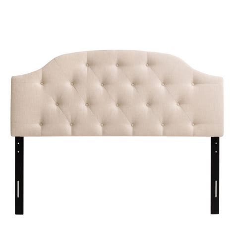 Corliving Cream Diamond Button Tufted Fabric Arched Panel Headboard