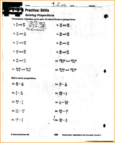 2, or by expressing the ratio as a fraction: Ratio and Proportion Worksheet Pdf 41 Simple Ratio ...