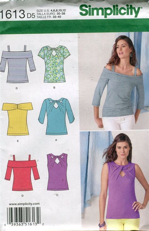 Simplicity 1613 Misses Knit Tops Sewing Pattern Twist Front Etsy