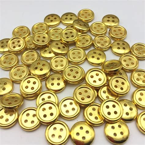 100pcs 13mm Resin Shiny Round Buttons Metallic Gold Baby Sewing Button