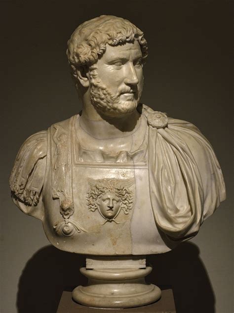 Hadrian Set In A Bust With Cuirass Marble Ca Ce Inv No Naples National