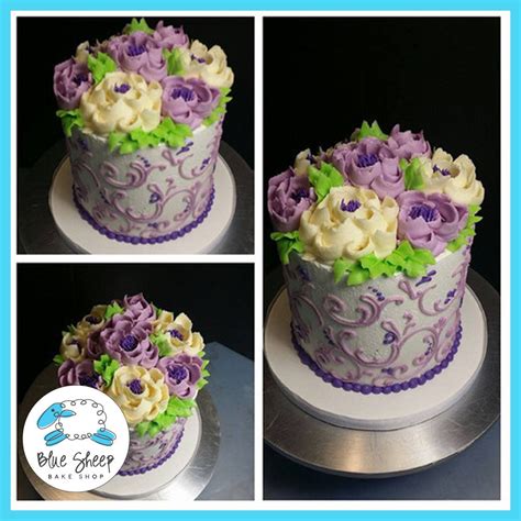 Floral Buttercream Cake Blue Sheep Bake Shop
