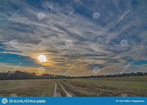 Cloudy Sky Over The Meadows Stock Photo Image Of West Cloud 126175064
