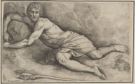 John The Baptist Lying On The Ground Naked Except For A Cloth Free