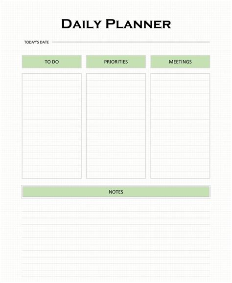 Free Printable Daily Planner Template For Excel Pdf Word