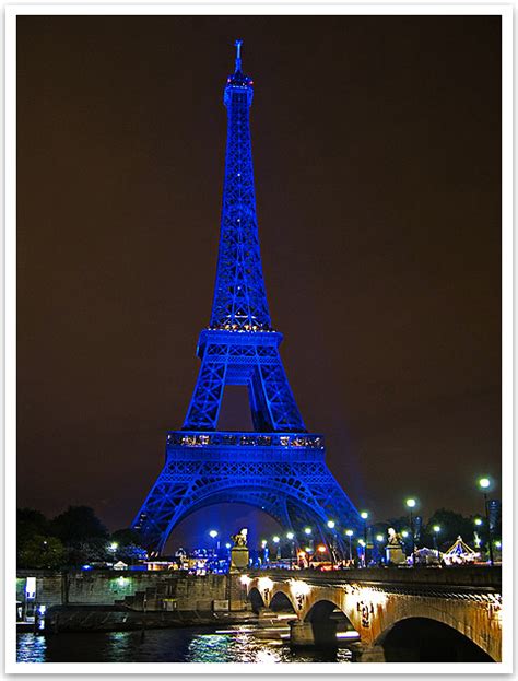 Blue Eiffel Tower Paris The Eiffel Tower Turned Blue On M Flickr