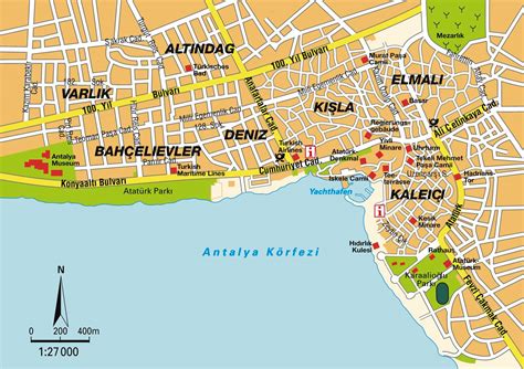 Antalya City Center Map •