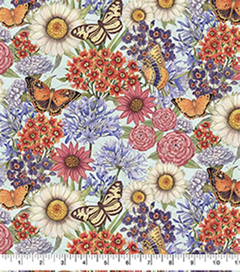 Premium Cotton Fabric Packed Butterflies And Floral Joann
