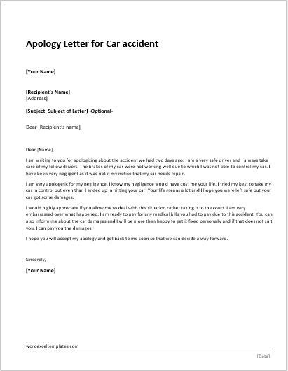 apology letter templates  word word excel templates