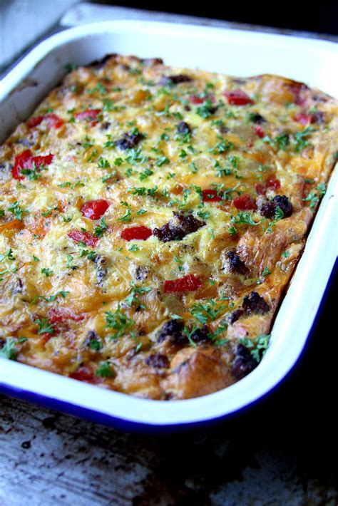 Make Ahead Veggie And Sausage Breakfast Casserole A Cup Of Sugar A