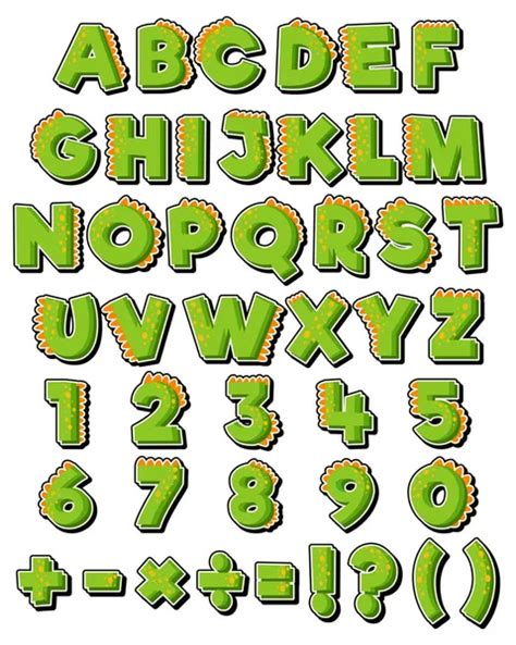 Font Design English Alphabets Numbers Illustration Stock Vector By