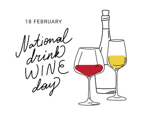 Premium Vector National Drink Wine Day February Holiday Concept