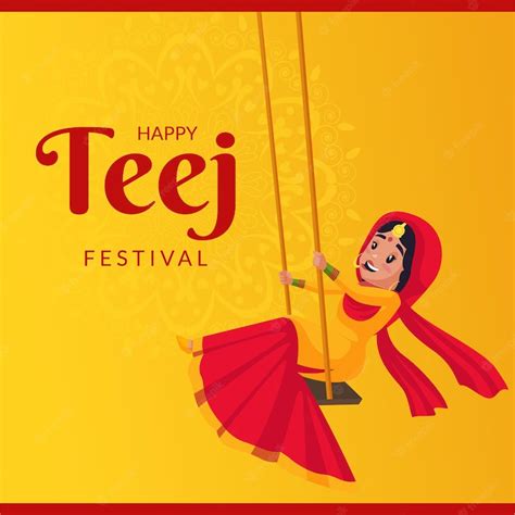 Premium Vector Happy Teej Indian Festival Banner Design Template