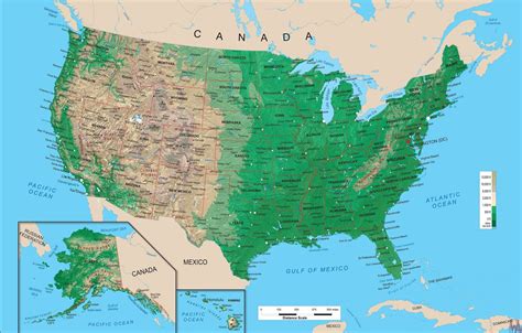 Physical Maps Of The Usa Whatsanswer