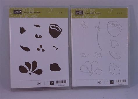 Amazon Com Stampin Up Aswash With Flowers Set Of Decorative Rubber Stamps Retired