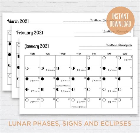 2021 Moon Calendar Free Printable Calendar Printables Free Templates