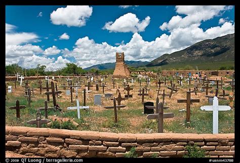 Picturephoto Cemetery And Old Church Taos New Mexico Usa