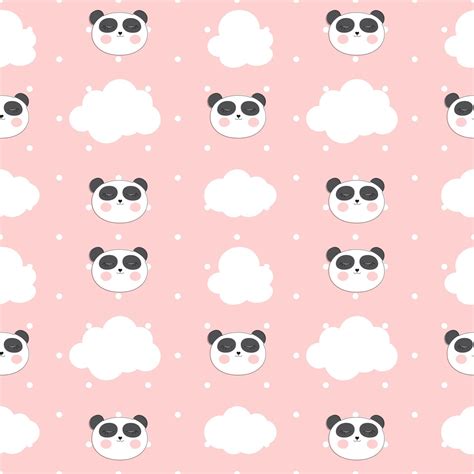 Little Cute Panda Seamless Pattern For Card And Shirt Design Vector