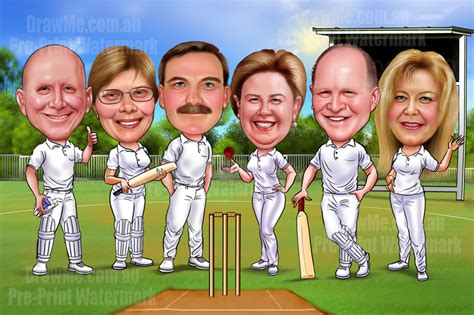 Draw Me Blog Cricket Team Caricatures