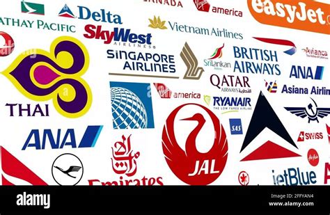 Reverse Airline Brands Logo Loop Stock Video Footage Alamy