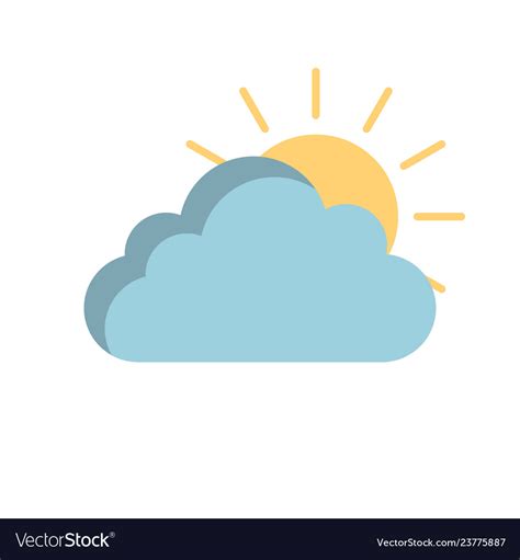 Sunny Cloud Icon In Flat Style Isolated Royalty Free Vector