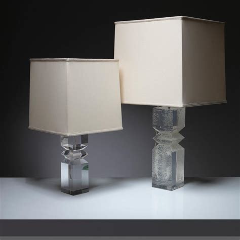 Pair Of Plexiglass Table Lamps By Alessio Tasca For Fusina Compasso