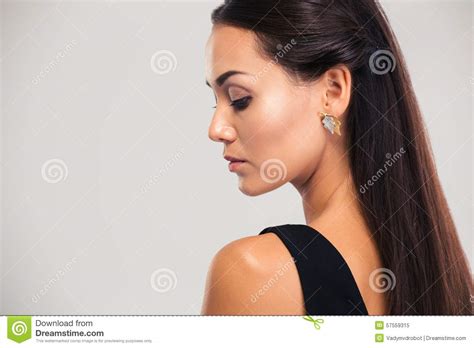 Side View Portrait Of A Cute Female Model Stock Photo Image 57559315