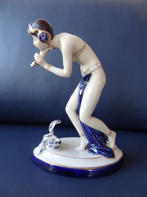 Royal Dux Art Deco Porcelain Figure Snake Charmer Etsy