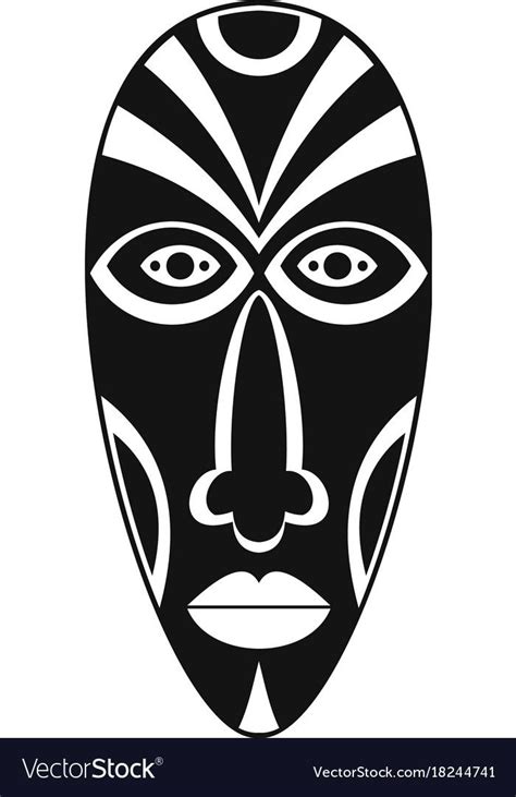 African Mask Icon Simple Style Vector Image On Vectorstock African