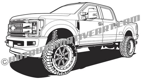 A common sight in construction sites, dump trucks are used to bring in materials like sand, gravel and dirt fill. 2017 Ford F-250 lifted 4x4 truck vector clip art | Classic ...