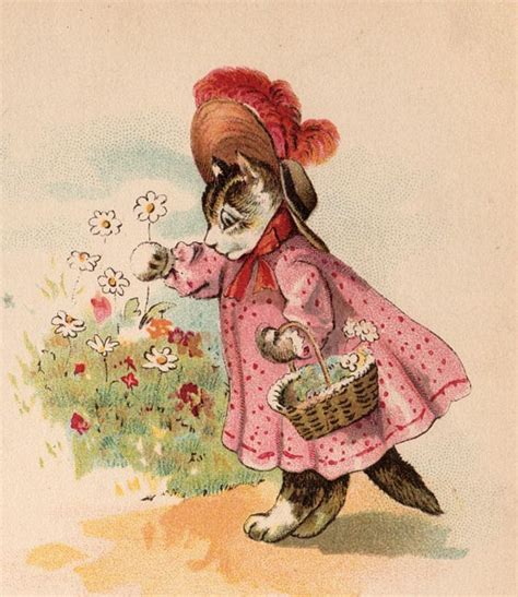 Victorian Graphic Kitty In Pink Dress The Graphics Fairy