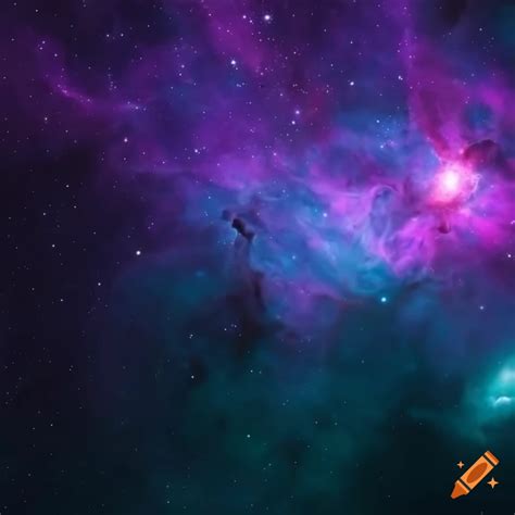 Teal And Purple Nebula Desktop Wallpaper