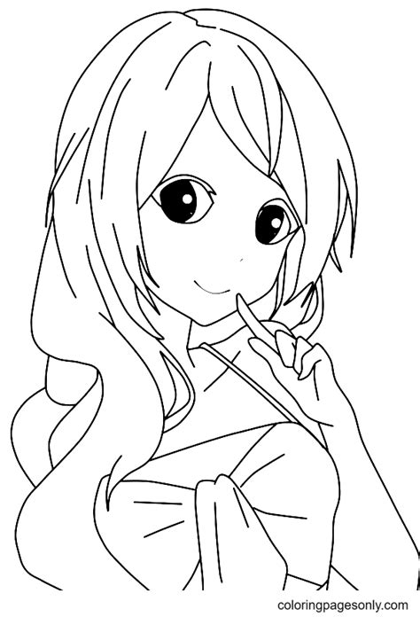 Anime Wolf Girl Coloring Pages Long Hair Anime Girl Coloring Pages