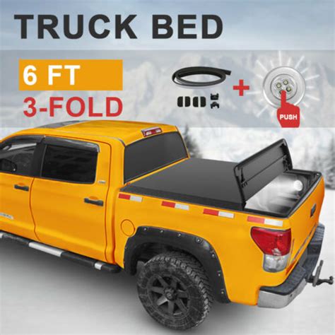 6 Ft Tonneau Cover Trunk Bed For 05 15 Toyota Tacoma W Led 3 Fold Ebay