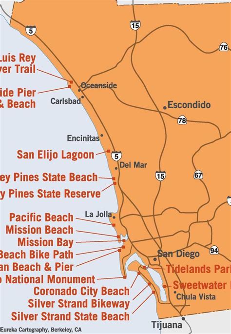 San Diego Access ©eureka Cartography Berkeley Ca Mission Beach