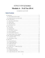 CCNA V Curriculum Module NAT For IPv Pdf CCNA V