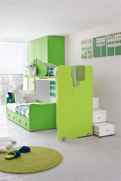 Adding green to the bedroom is easy if you already have a muted color scheme going in the room. Image result for solid green wall panels | Kids bedroom ...