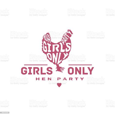 Hen Party Vintage Label Hen Silhouette With Text Girls Only Night Party