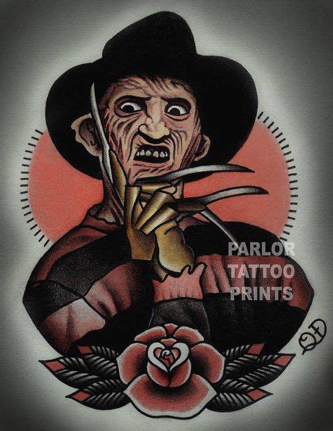 Freddy Krueger Nightmare On Elm Street Tattoo Art Print Horror Movie