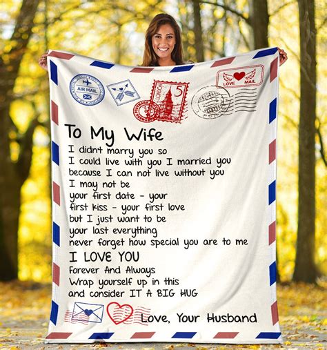 letter to my wife i love you forever and always from your husband fleece blanket