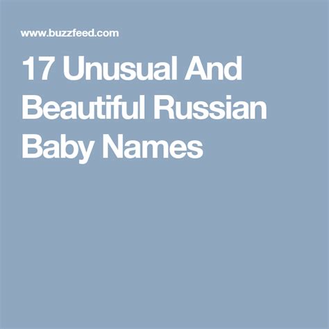 17 Unusual And Beautiful Russian Baby Names Russian Baby Baby Names