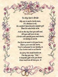 Check spelling or type a new query. mother to son wedding day poems | to my son s bride my son ...