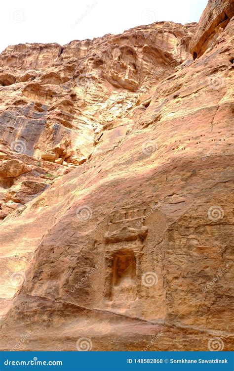 The Man Made Caves Carved In Red Mountain In Petra The Capital Of The